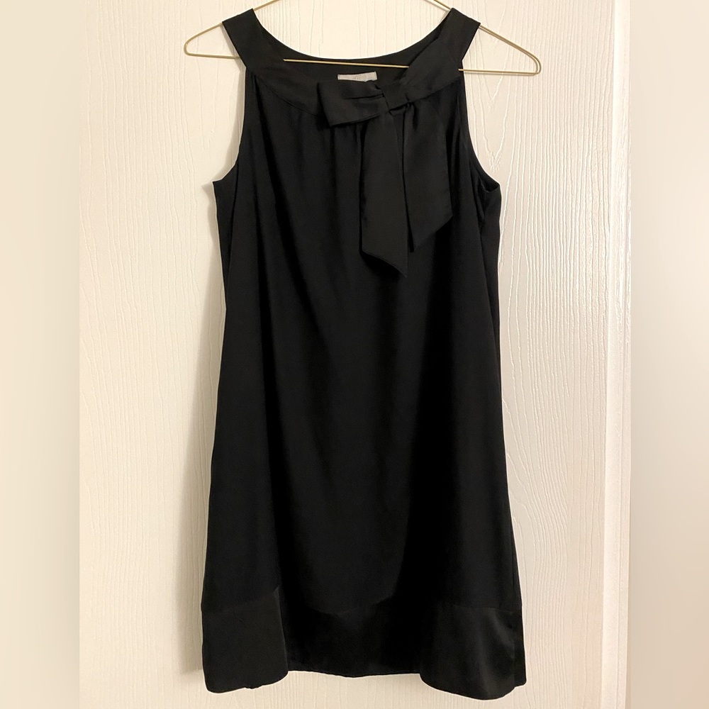 H&M Sleeveless Black MIDI Dress with Bow - Size 8